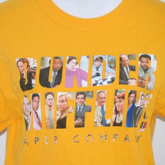 “Dunder Mifflin Paper Company” Yellow Shirt Ripple Junction the office Medium - Picture 1 of 3
